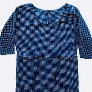 ZARA polka dot dress navy blue size XS